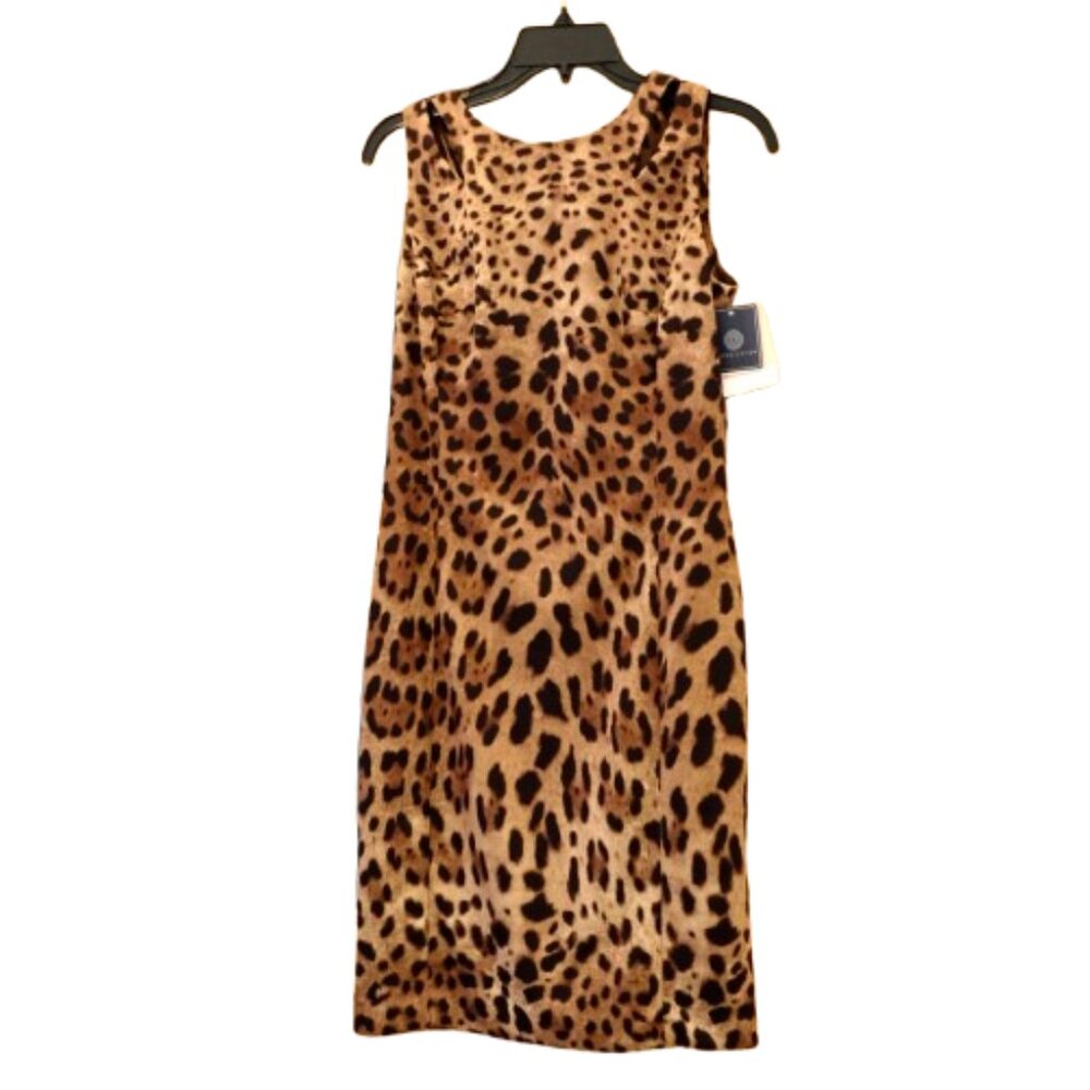 DONCASTER~Sahara~SLEEVELESS SHEATH DRESS LEOPARD PRINT~Size 6  NWT $395